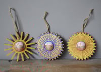 Image 2 of set of three sunburst decorations