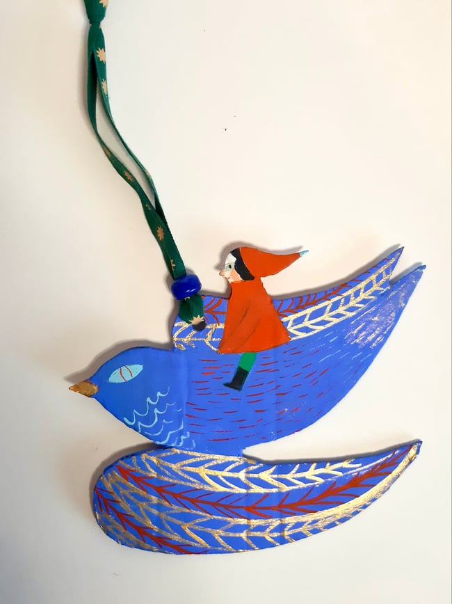 Golden Bird ~ Handmade Yuletide decoration 