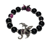 Image 2 of 1PC. POLISHED CRACKLE GLASS BEAD/DRAGON FOCAL BEAD BRACELET by LAZY HOUND DESIGNS