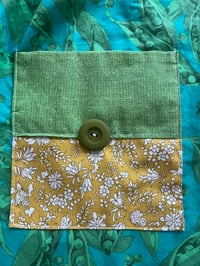 Image 3 of Adult  Full Apron, Bright Teal with Green Peas