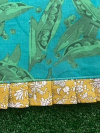 Image 5 of Adult  Full Apron, Bright Teal with Green Peas