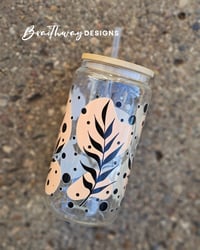 BOHO LEAF FULL WRAP CAN GLASS SET