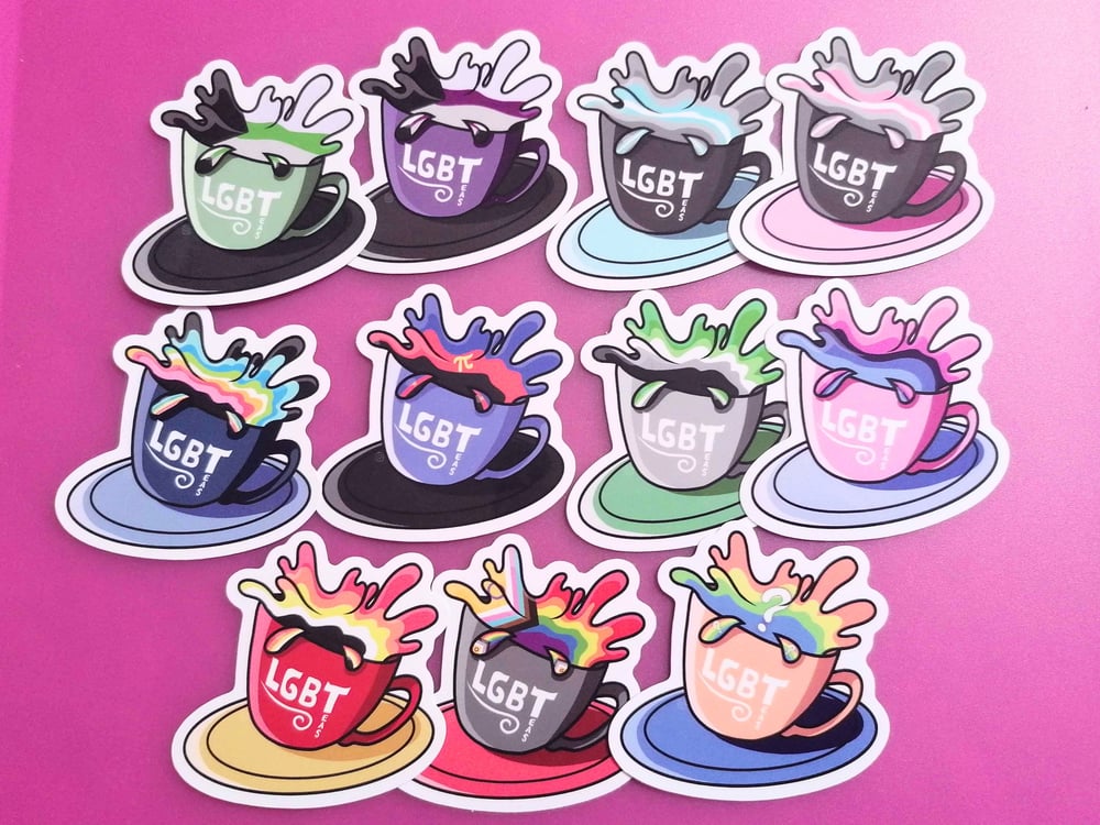 Image of Pride Flag Tea Cup Stickers: LGBTeas+ (Part 2)