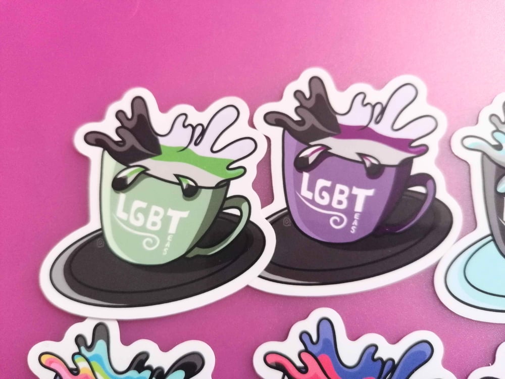 Image of Pride Flag Tea Cup Stickers: LGBTeas+ (Part 2)