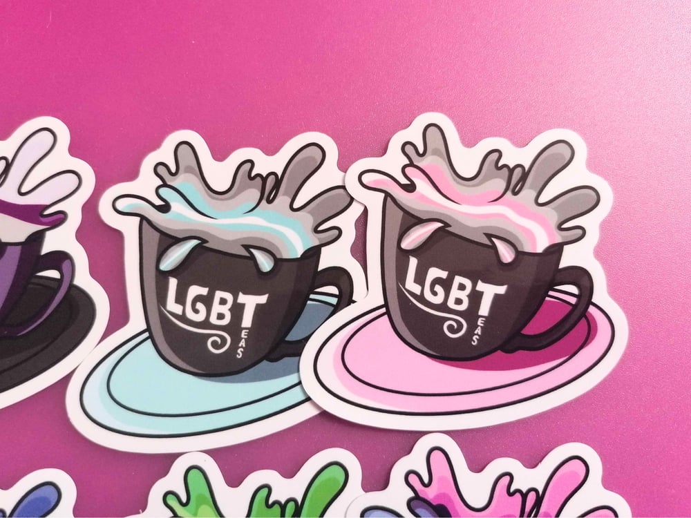Image of Pride Flag Tea Cup Stickers: LGBTeas+ (Part 2)