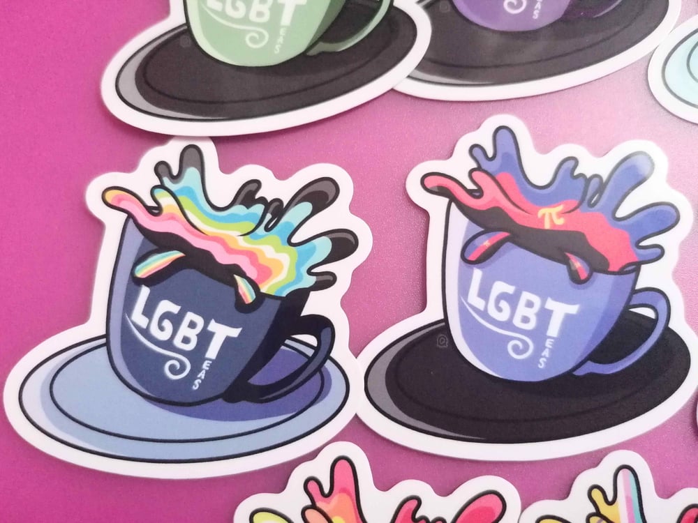 Image of Pride Flag Tea Cup Stickers: LGBTeas+ (Part 2)