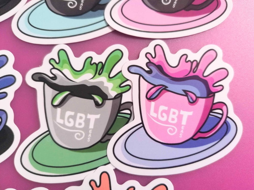 Image of Pride Flag Tea Cup Stickers: LGBTeas+ (Part 2)