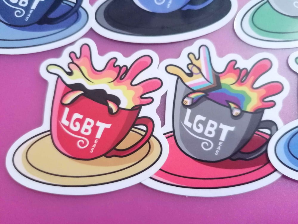 Image of Pride Flag Tea Cup Stickers: LGBTeas+ (Part 2)