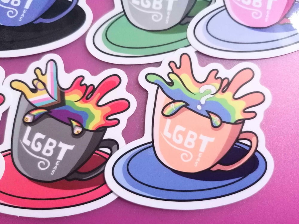 Image of Pride Flag Tea Cup Stickers: LGBTeas+ (Part 2)