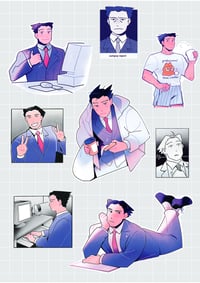 Image 1 of PRE-ORDER [Ace Attorney] Phoenix Stickersheet