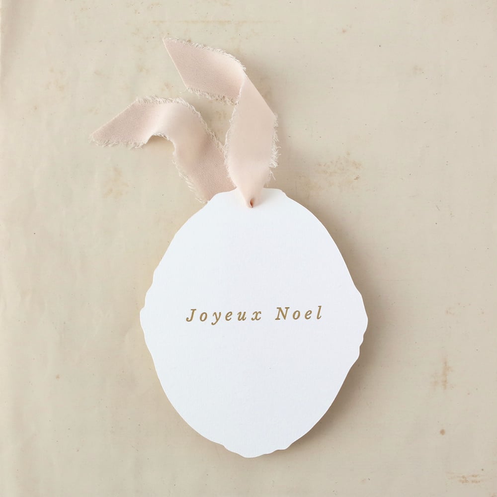 Image of Carte JOYEUX NOEL / DORE / RUBAN IVOIRE