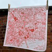 Image 1 of London West Central Printed Map Cotton Handkerchief