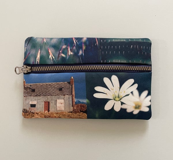 Image of Stitchwort croft, rectangular zipper purse