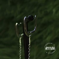 Image 3 of Silver Gothic Snake Statement Earrings - Rhodium Plated, handmade in London