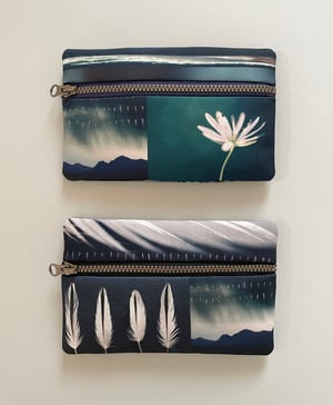 Image of Stitchwort seascape stripe, rectangular zipper purse