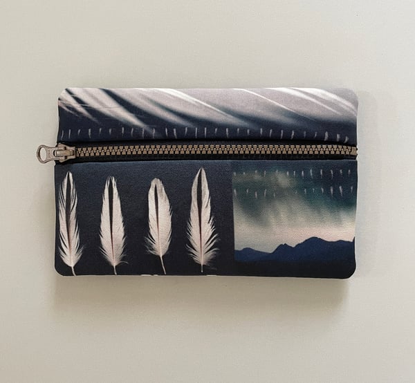 Image of Feather mountain, rectangular zipper purse