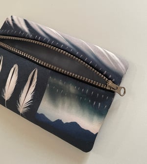 Image of Feather mountain, rectangular zipper purse