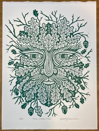 Image 1 of ‘The Green Man’ Ltd ed linocut print