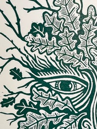 Image 2 of ‘The Green Man’ Ltd ed linocut print