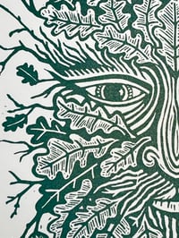Image 5 of ‘The Green Man’ Ltd ed linocut print