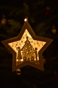 Image 1 of Star Shaped Paper Craft Ornament - 5 Styles