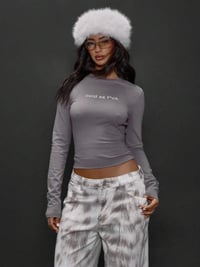 Image 1 of SKYNLYDRESS - T-shirt à col rond graphique à manches longues Automne Automne Automne Sortir 