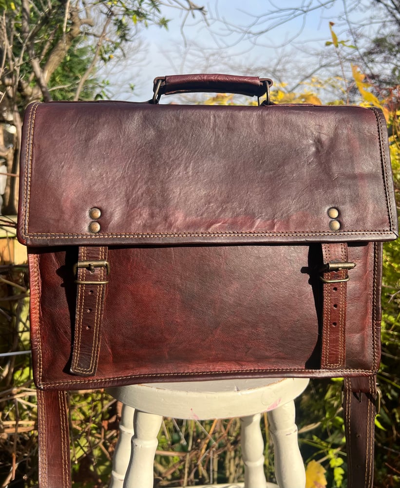 Image of Steampunk - Rustic Leather Satchel #1