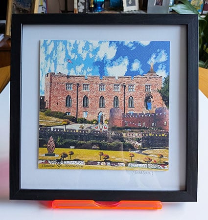 Shrewsbury Landmarks Framed Print: "Castled Up Shrewsbury". Small size.