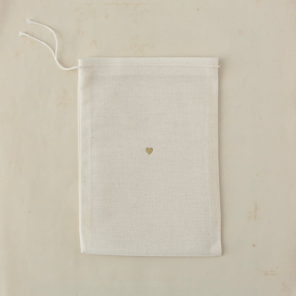 Image of Pochette en coton COEUR / DORE 