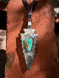 Image 1 of WL&A Handmade Large Sterling Silver Royston Arrowhead Pendant - Sz 3.5" - 75 grams 