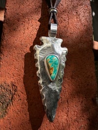 Image 3 of WL&A Handmade Large Sterling Silver Royston Arrowhead Pendant - Sz 3.5" - 75 grams 