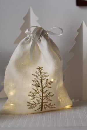 Image of Pochon en lin ivoire 