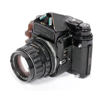 Image 3 of Share Pentax 6X7 camera + metered prism + SMC 105mm F2.4 lens + right hand grip #1551