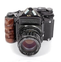 Image 2 of Share Pentax 6X7 camera + metered prism + SMC 105mm F2.4 lens + right hand grip #1551