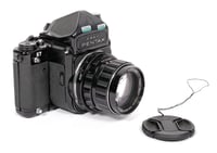 Image 1 of Pentax 67 MLU 6X7 camera + metered prism + SMC 105mm F2.4 lens #1564