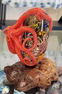 Image 2 of RESERVED for Larry P. - Octopus Aquarium sculpture & Nightowl - Flamework Glass Sculptures