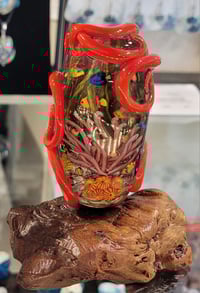 Image 1 of RESERVED for Larry P. - Octopus Aquarium sculpture & Nightowl - Flamework Glass Sculptures