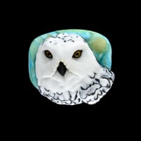 Image 5 of RESERVED for Larry P. - Octopus Aquarium sculpture & Nightowl - Flamework Glass Sculptures