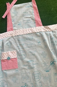 Image 1 of Adult Full Apron, Blue Christmas Baking Print