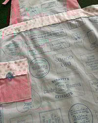 Image 2 of Adult Full Apron, Blue Christmas Baking Print