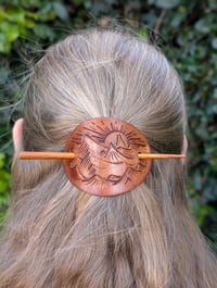Large Hair Barrette with Wooden Stick #2 (Natural)