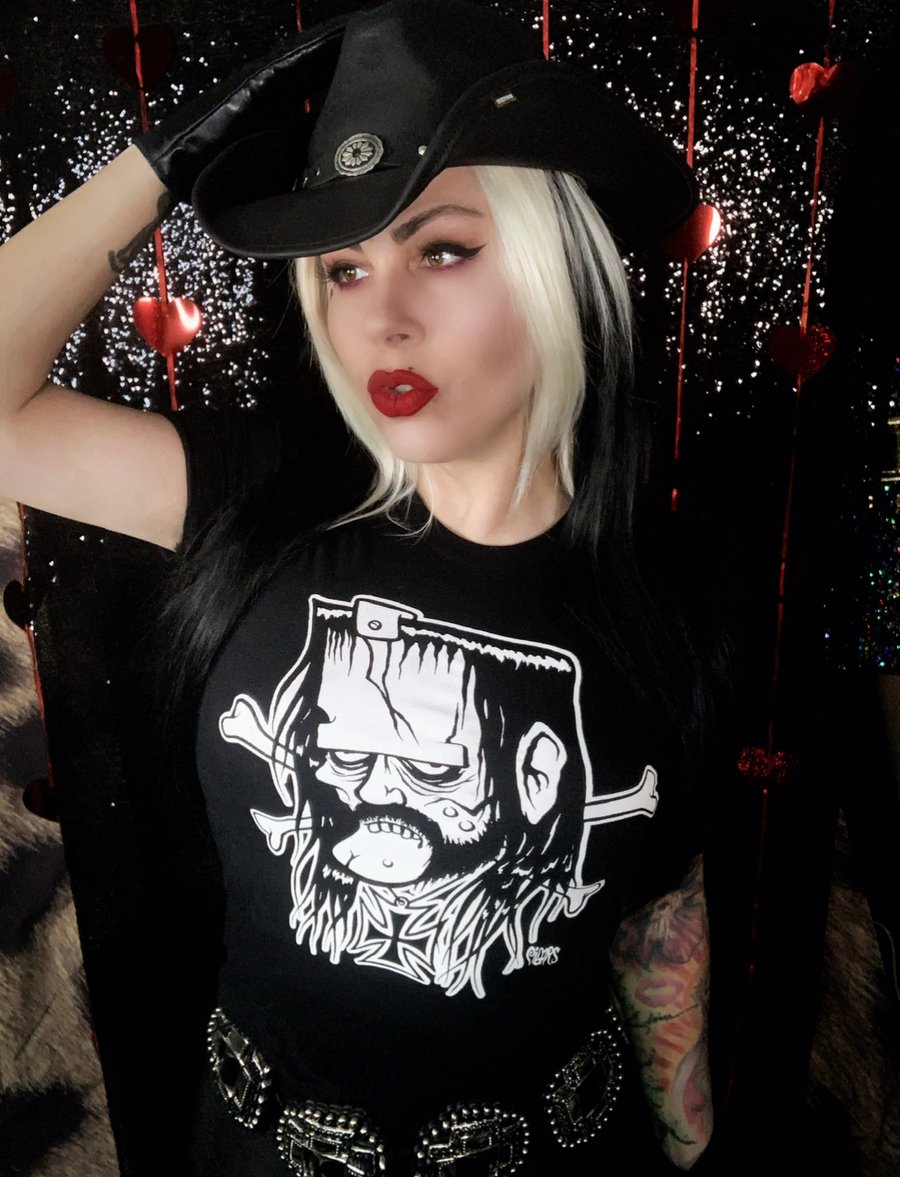 Image of Preorder LEMMY TRIBUTE - Womans babydoll shirt- ships DEC 11th