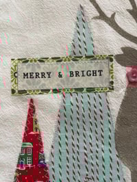 Image 4 of Flour Sack Towel, Deer Stencil on Liberty of London Red Winter Houses