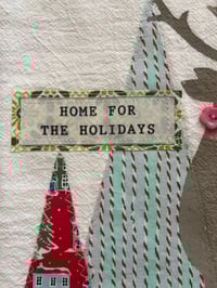 Image 5 of Flour Sack Towel, Deer Stencil on Liberty of London Red Winter Houses