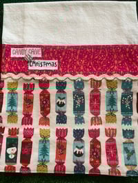 Image 2 of Flour Sack Towel, Christmas Crackers Banded Towel