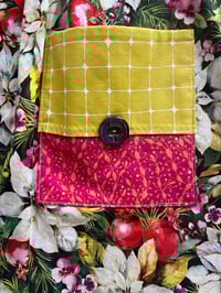 Image 3 of Adult Full Apron, Christmas,  White Poinsettias and Red Pomegranates