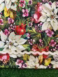 Image 5 of Adult Full Apron, Christmas,  White Poinsettias and Red Pomegranates