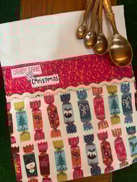 Image 1 of Flour Sack Towel, Christmas Crackers Banded Towel