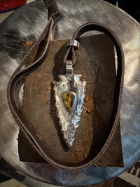 Image 2 of WL&A Handmade Large Sterling Silver Black Jack Arrowhead Pendant - Sz 3.5" - 85 grams