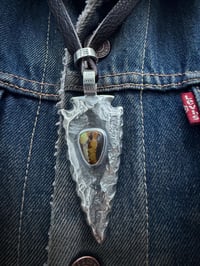 Image 4 of WL&A Handmade Large Sterling Silver Black Jack Arrowhead Pendant - Sz 3.5" - 85 grams